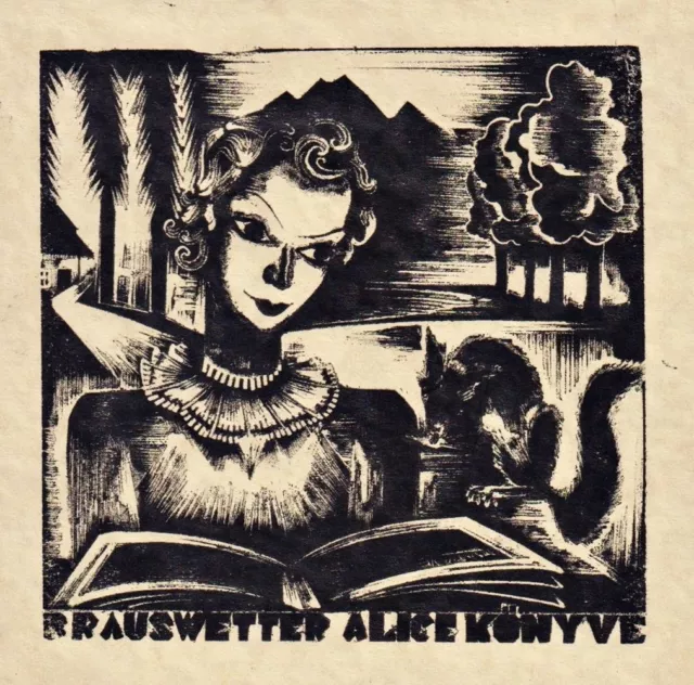 Exlibris Ferenc Bordas / Prauswetter Alice Könyve Hongrie Bookplate