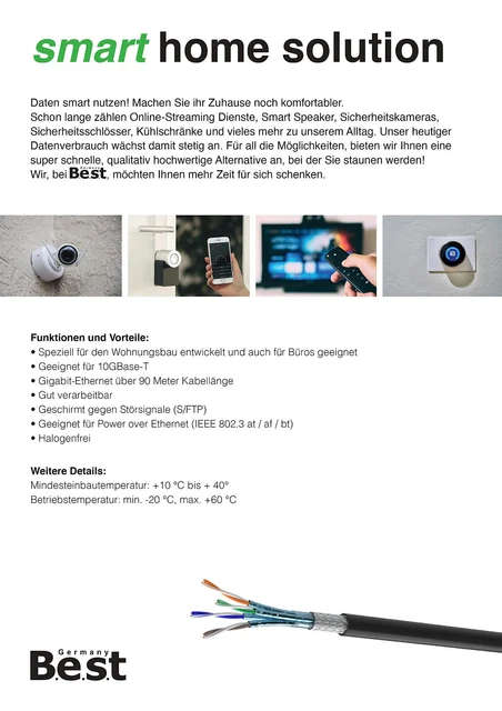 Cat 7 Verlegekabel Erdkabel Netzwerkkabel Datenkabel Schwarz  Outdoor UV Außen 5