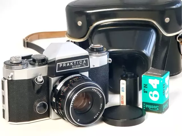 TESTED! PRAKTICA super TL + Pentacon 1.8/50mm , SLR Film Vintage Camera. M42!