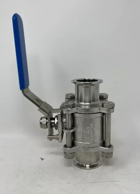 2" Sanitary Ball Valve Tri Clamp Stainless Steel 304 PTFE Lined - INTEC