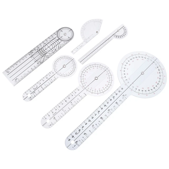 6pcs 360 Degrees Ruler goniometer joint ruler Finger Protractor Ruler