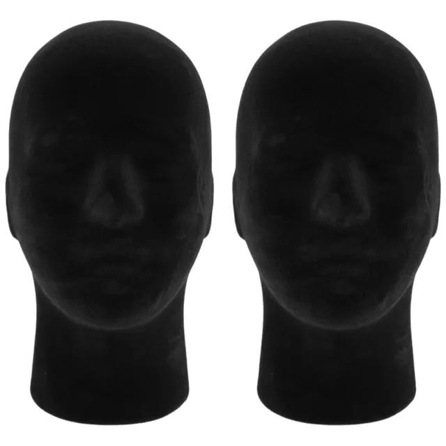 Polystyrene Black Foam Men Model Mannequin Head Dummy Stand Shop Display6732
