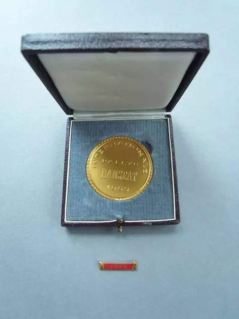 ADAC Rallye Hanseat Medaille Plakette Badge Plaque in Gold + Jahresanhänger 1959