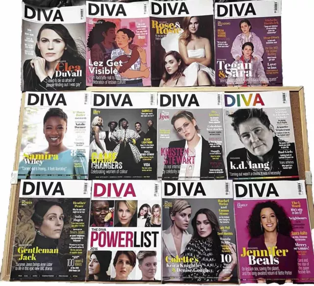 Job Lot Diva Magazine 12 Issues Of DIVA and 3 free Bonus Mags ELLE/Vanity Fair/