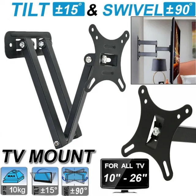 Tilt Swivel Tv Wall Mount Bracket 10 14 16 17 18 19 20 22 24 26 Inch Lcd Led Uk