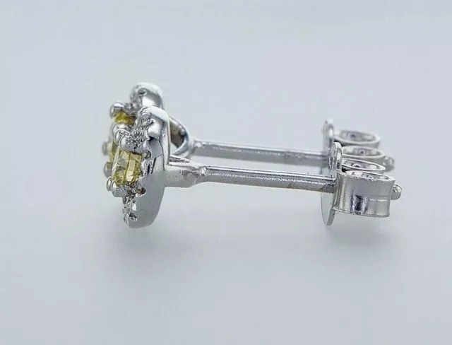 Ohrringe - 0.33ct Diamant FANCY VIVID YELLOW - 14kt Weißgold - mit Zertifikat 3