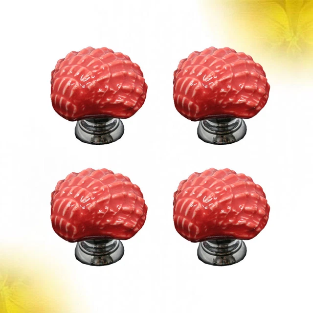 4 Pcs Shell Kitchen Handles Ceramic Drawer Handles Vintage Home Decor Alloy 6