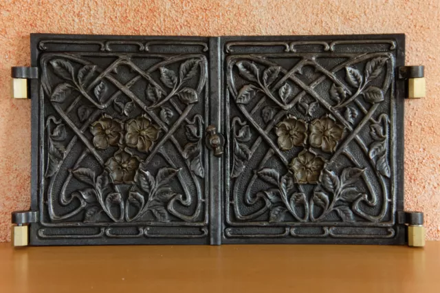 Antike Ofentüre Warmhaltefach Kachelofen Jugendstil Gusseisen Kachelofentür