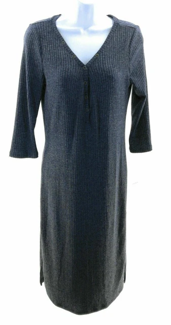 Eyeshadow Womens Long Sleeve V Neck Dark Twilight Blue Maxi Dress Size Small