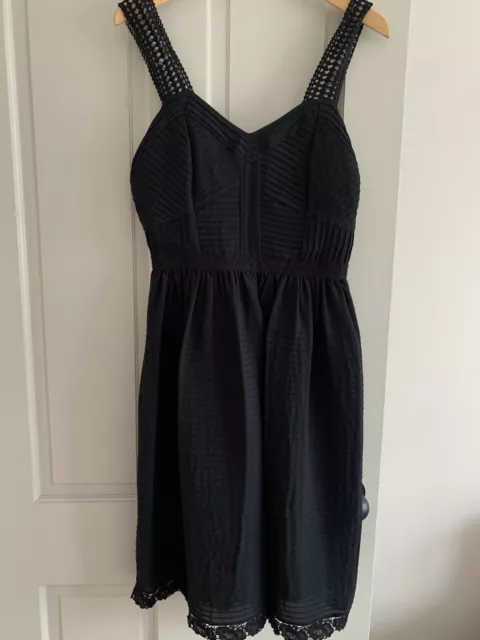 Alice Temperley Black strappy shfit Dress Size 12 Beautiful! summer dress