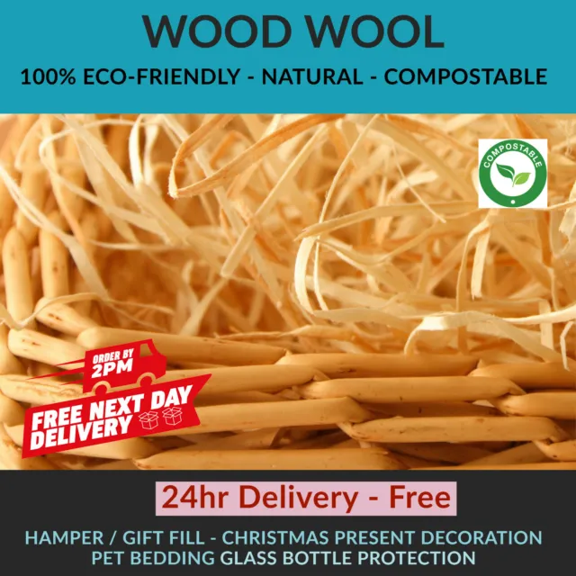 WOOD WOOL | HAMPER Fill | Packaging Filling Gift Basket Shred WoodWool Pets