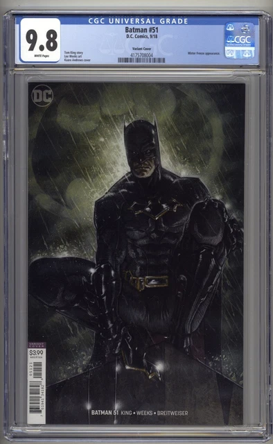 Batman #51 CGC 9.8 (2018) Kaare Andrews Variant Cover Highest Graded Mr Freeze