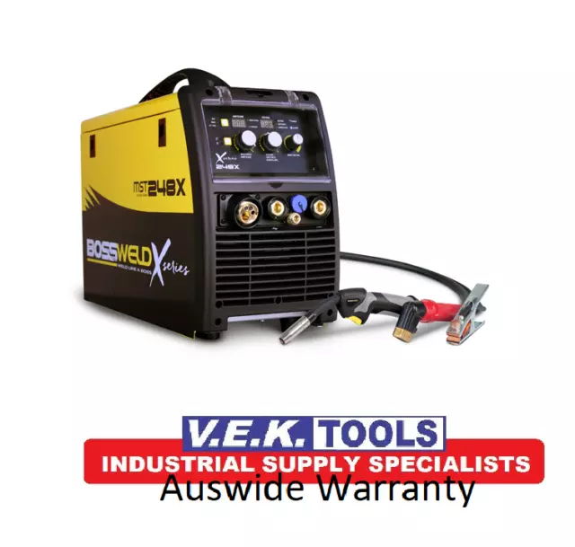 BOSSWELD MST248X 220Amp Digital MIG Gas/Gasless + MMA/Stick + DC TIG Welder