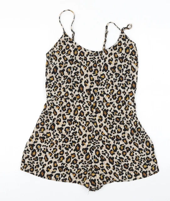 Maglione da donna marrone stampa animale poliestere New Look taglia 10