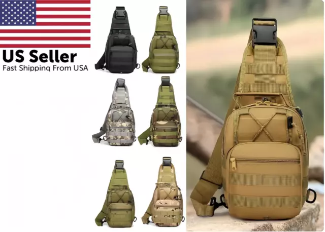 Outdoor Tactical Sling Bag Military MOLLE Crossbody Pack Chest Shoulder Backpack