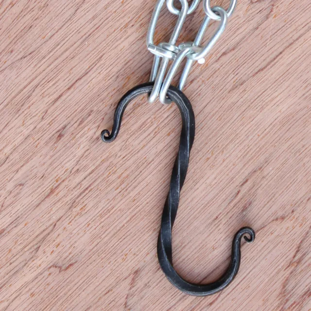 Medieval Encampments Wrought Iron S Hooks Hand Forged with Scrolls Black