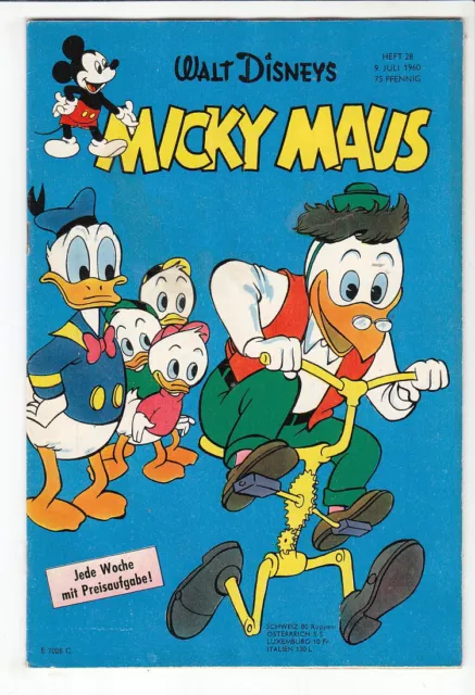 Micky Maus 1960 Nr. 28 altes Original Heft in guten Zustand !