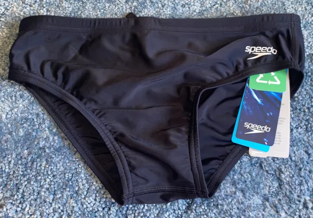 NWT Mens Speedo PowerFlex Eco Swimsuit. Sz 30 & Black. Competitive