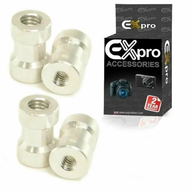 Ex-Pro 1/4''-20TPI Thread & 3/8'' Female Thread Adapter for Light Stand [4 Pack]