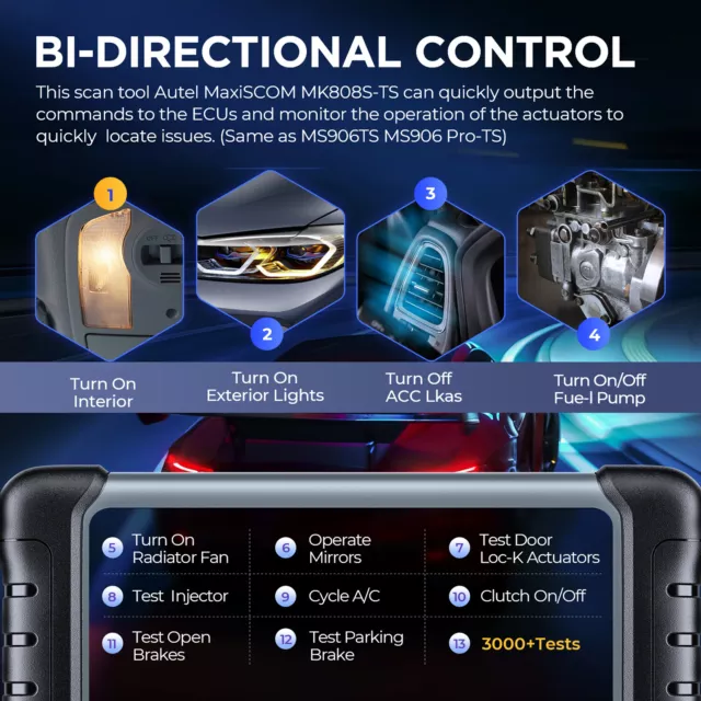 Autel MaxiCOM MK808S-TS MK808TS PRO OBD2 Diagnosegerät Scanner Tool TPMS DS808 3