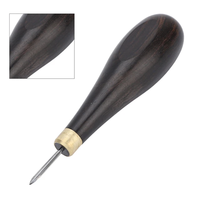 Chal de coser artesanal de cuero 4 mm fuerte penetración mango de sándalo rojo※