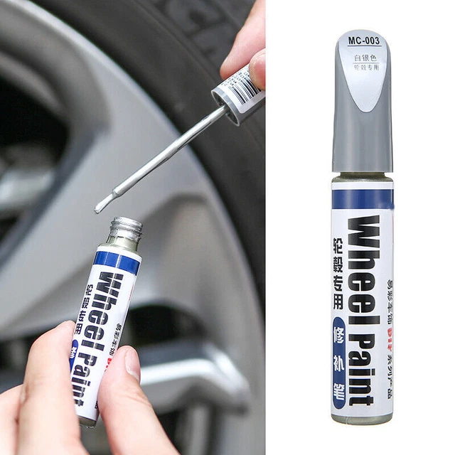 Silver Alloy Wheel Touch Up Repair Paint Pen W/ Brush Curbing Scratch Maker