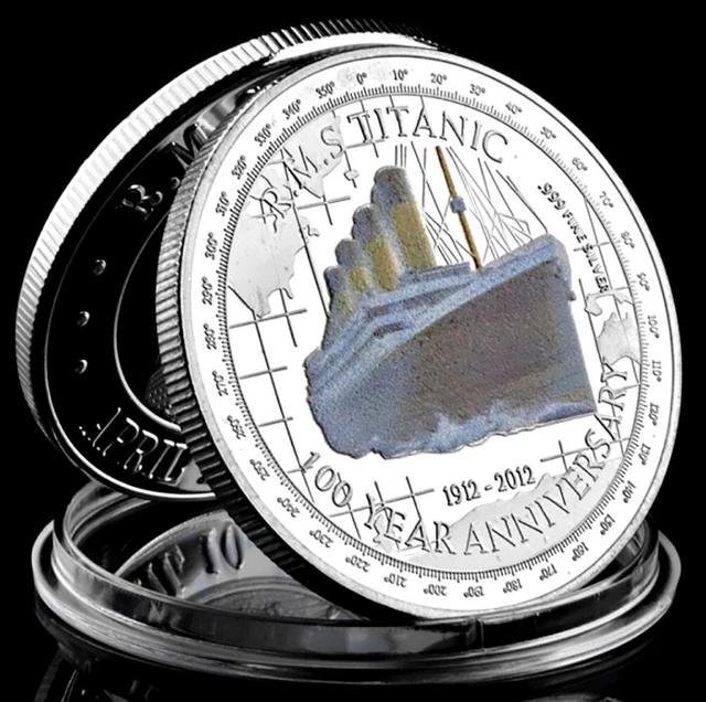 Pièce de monnaie commémorative de collection Titanic plaquée argent
