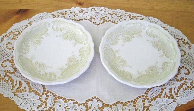 Vintage Syracuse China RESTAURANT Yellow Flowers Scallop  6 1/2" Plates ~Setof 2