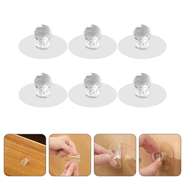 6 Pcs Puller Drawer Knob Handle Knobs Dresser Drawers Adhesive Door Knob 7