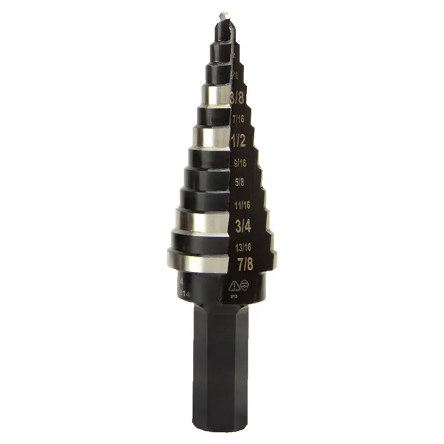 Klein Tools KTSB14 Double-Fluted Step Drill Bit #14, 3/16" - 7/8"
