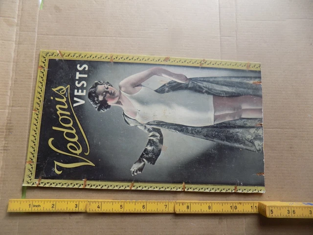 Vintage cardboard Shop Display, Vedonis Vests, missing stand