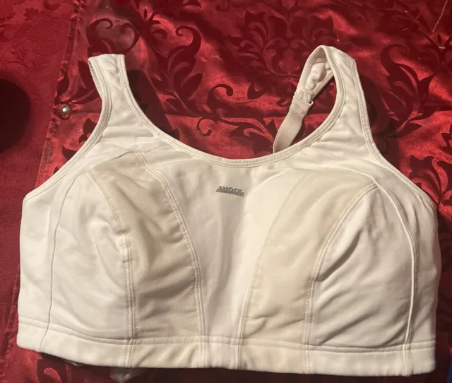 SHOCK ABSORBER MAX SUPPORT WIRE FREE SPORTS BRA #B4490 WHITE SIZE