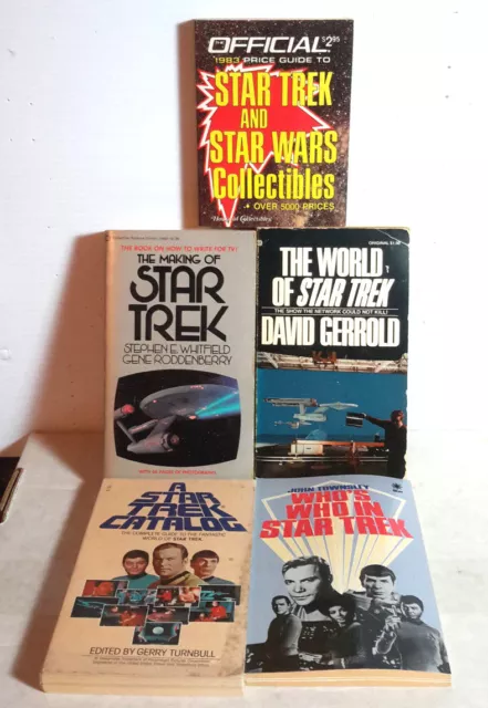 Vintage 1970s-80s Star Trek Book Set of 5- Making & World Of/Catalog/Whos Who +