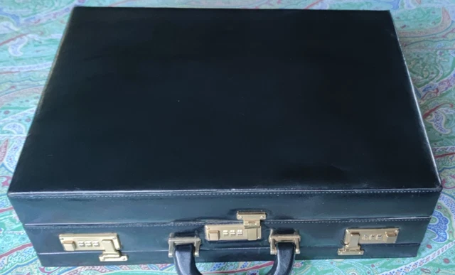 Malette Vintage En Cuir Italien Des Années 1950 - Porte-documents Style Attaché-case - Cuir Véritable