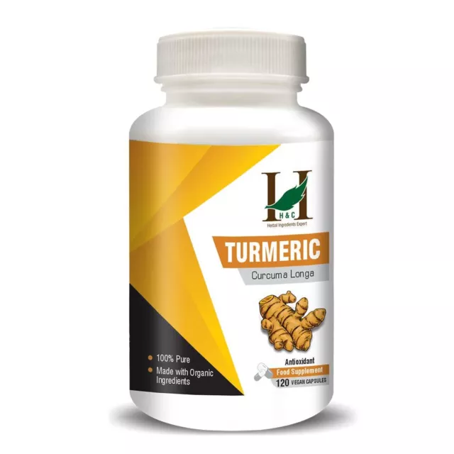 H&C Herbal Curcuma (Curcuma Longa) Pour Santé Bien-être 120 Végétarien Capsules