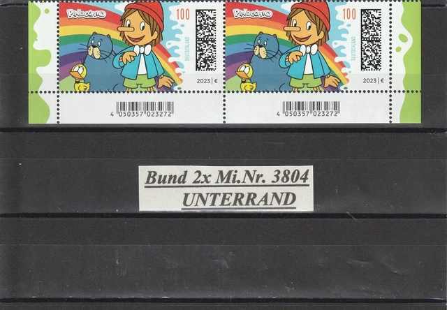 BUND 2 x Mi.Nr. 3804 / 2023 Unterrand