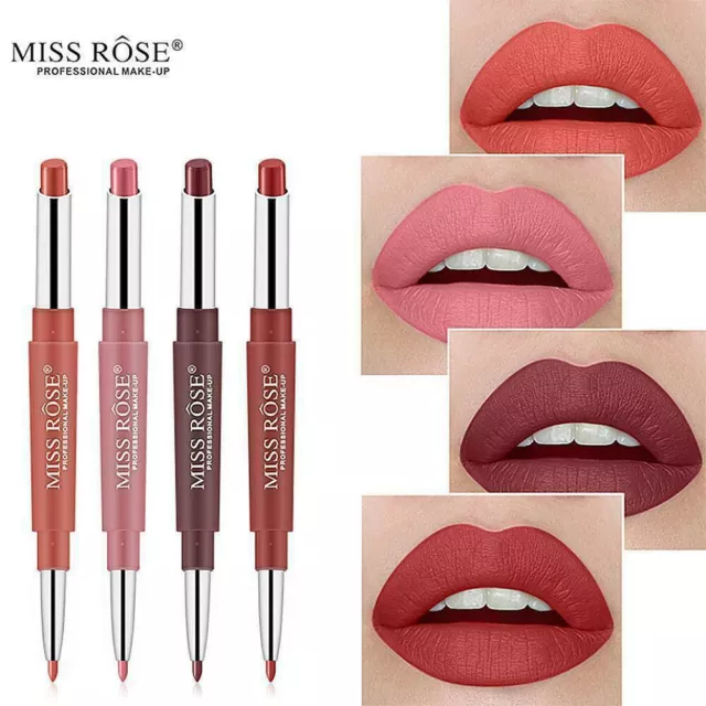 Dual Head Long Lasting Waterproof Pencil-Lipstick Pen Matte Lip Liner Make Up UK