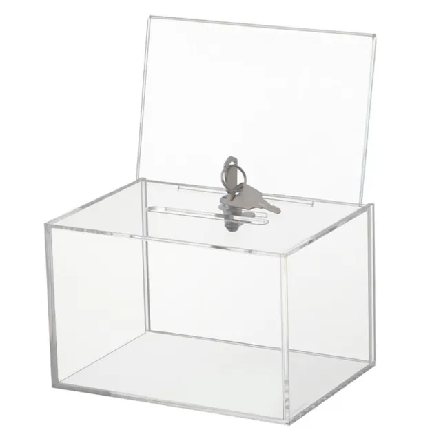 Raffle Box Acrylic Clear Lockable Ballot Box With Two Keys Donation Box Large
