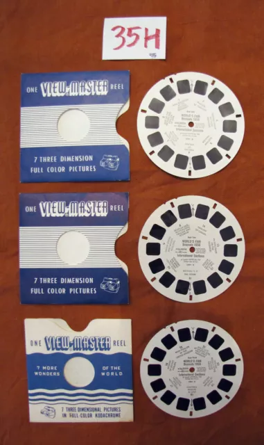 3 dischetti VIEW MASTER 1991 a b c world's fair brussels 1958 BRUXELL BELGIO