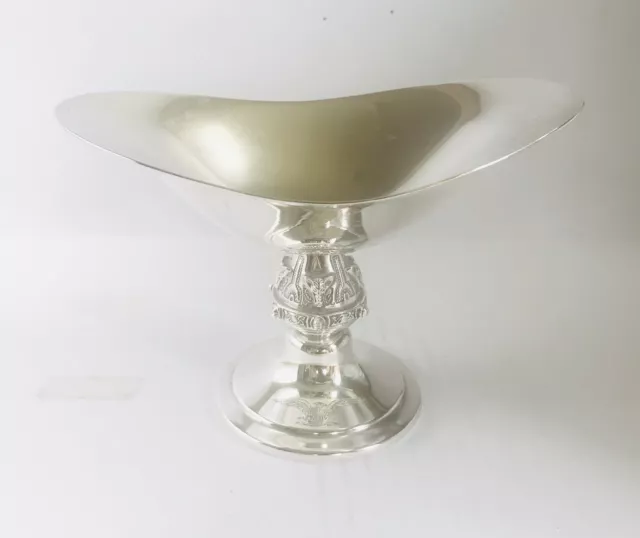 Rare English Queen Elizabeth II sterling silver pedestal dish,Birmingham, c1968