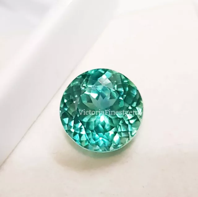 Certified 12.20 Ct Natural Green Bluish Sapphire Round Shape Loose Gemstone