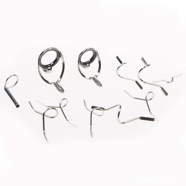Guides de canne à pêche télescopique de taille mixte, ensemble d'anneaux supérieurs, accessoires de réparation de radeau, 9 pièces  18