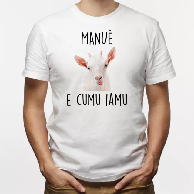 Maglietta Uomo Manica Corta Manuèè e cumu iamu t-shirt divertente ironica 3