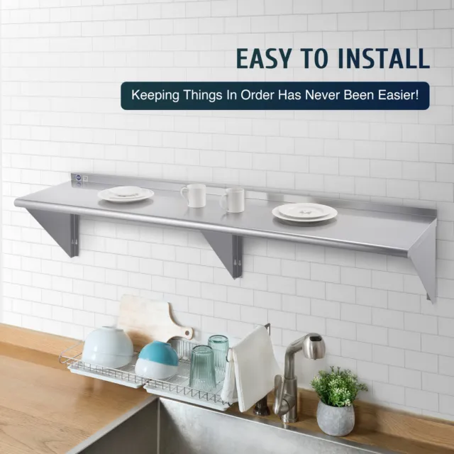 NSF Stainless Steel Shelf Commercial Kitchen Wall Shelf Restaurant Shelving Set 3