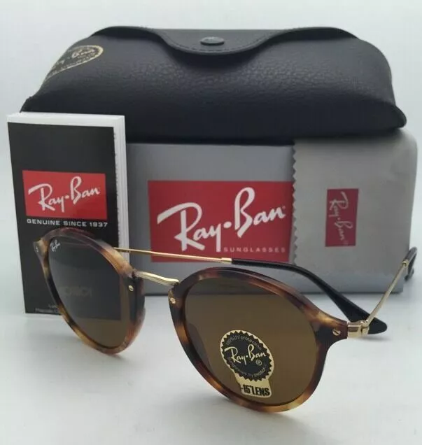 New Ray-Ban Sunglasses ICONS RB 2447 1160 49-21 Havana & Gold w/B15 Brown lenses