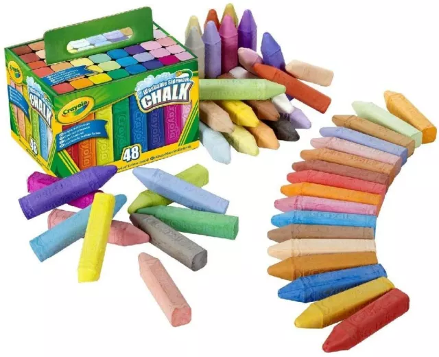 Crayola Washable Sidewalk Chalk, 48ct, Neon, Outdoor Gifts For Kids Xmas holiday