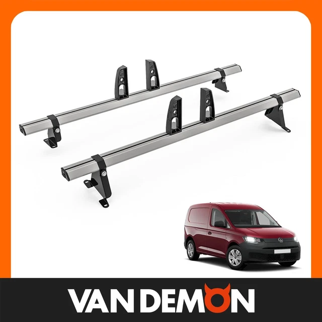 VW CADDY ROOF Rack for 2020+ 2x Heavy Duty Roof Bars + Loadstops £97.95 ...