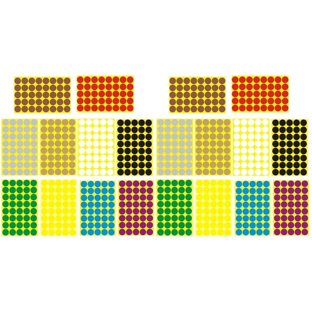 20 Sheets color round stickers Runde Aufkleber in Farbe Farbige Etiketten Etiket