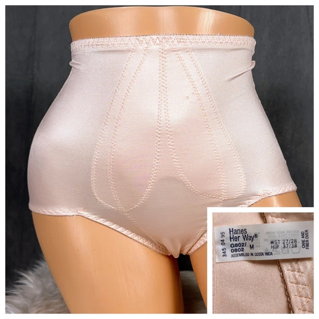 VINTAGE HANES HER Way Medium Control Girdle Second Skin Satin Panties
