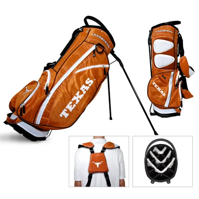 New with tags Team Golf USA Fairway Stand / Carry Bag TEXAS LONGHORNS ORANGE NWT